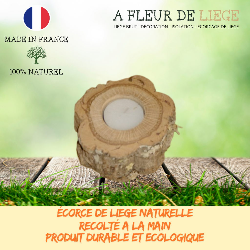 Bougeoir en liège - Elégance naturelle et éco-responsable