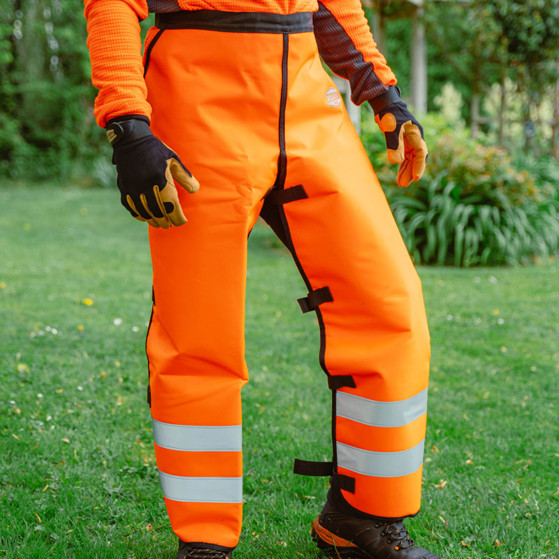 Jambière de débroussaillage Haute Visibilité orange SOLIDUR