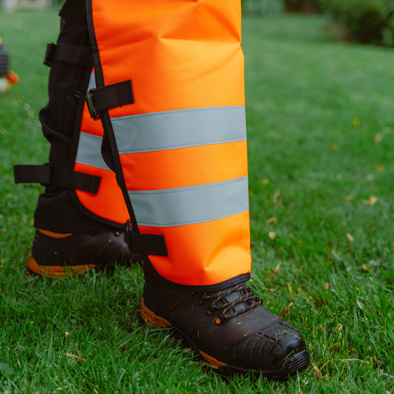 Jambière de débroussaillage Haute Visibilité orange SOLIDUR